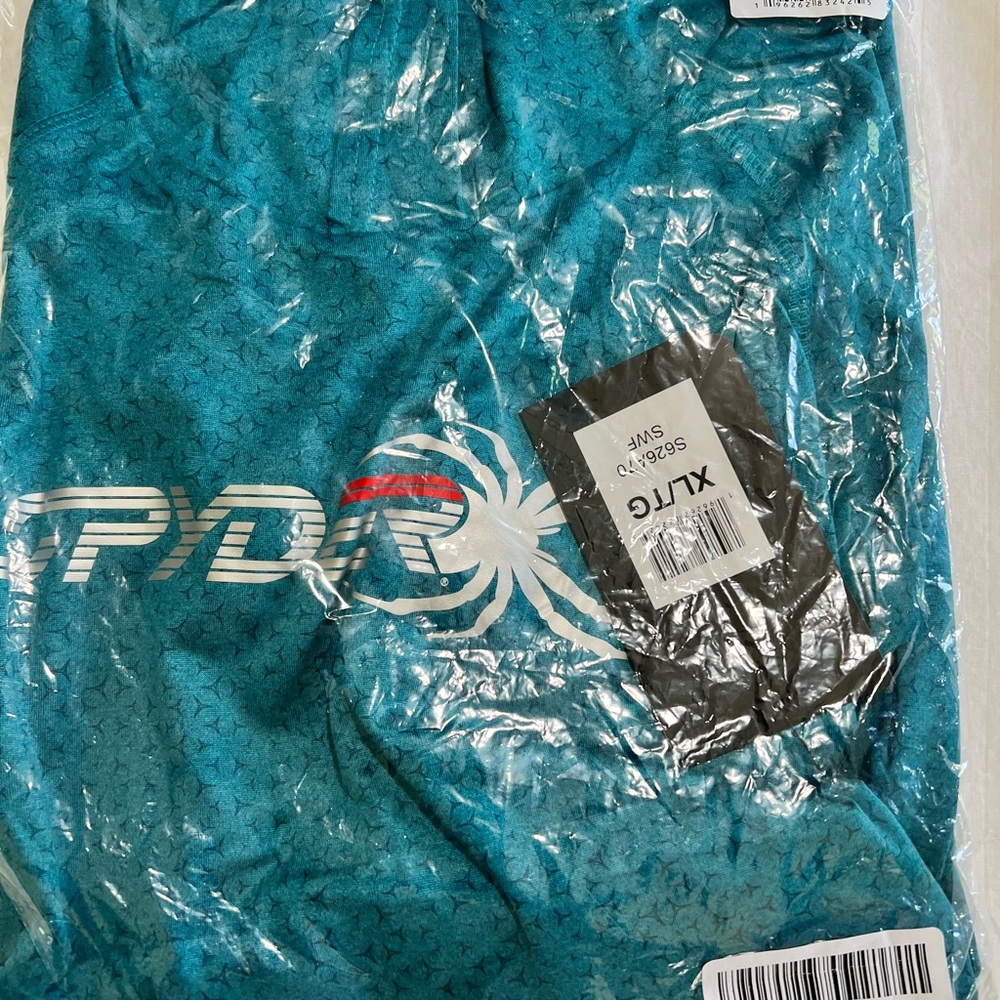 Spyder teal blue Long Sleeve Hoodie size Large - Picture 6 of 6
